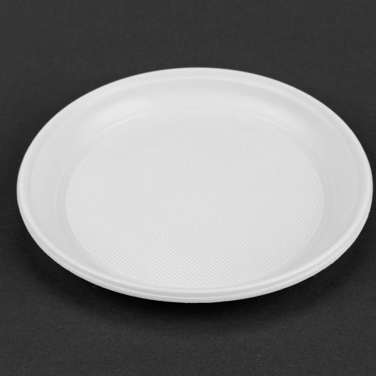 Тарілки одноразові d=20,5см. без відділень 100шт/уп., біл. Польща - фото 1