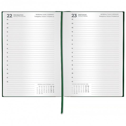 Ежедневник 2026 Classic City, 145*210, з/т темно-зеленый Axent - фото 2