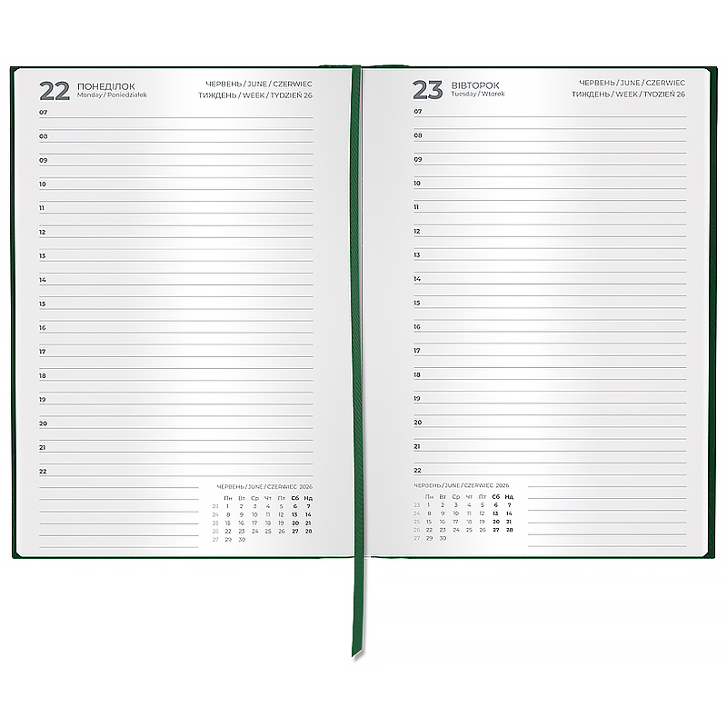 Ежедневник 2026 Classic City, 145*210, з/т темно-зеленый Axent - фото 2