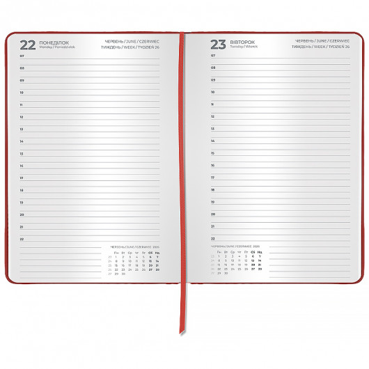 Ежедневник 2026 Classic Palermo, 145*210, слп/т красный Axent - фото 1