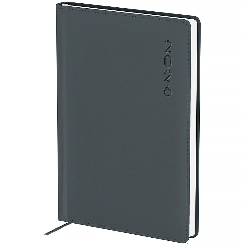 Ежедневник 2026 Classic Palermo, 145*210, слп/т серый Axent - фото 2