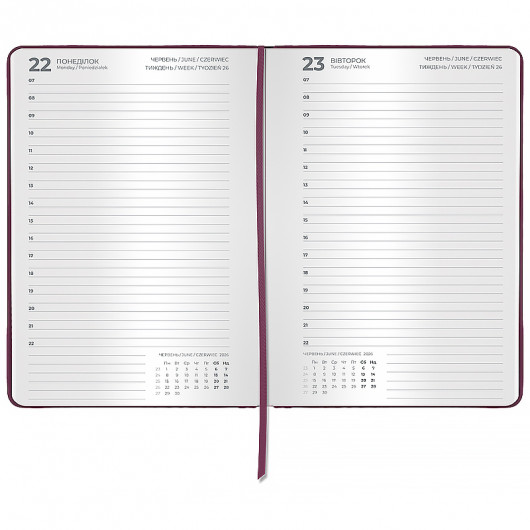 Щоденник 2026 Classic Palermo, 145*210, слп/т сливовий Axent - фото 1