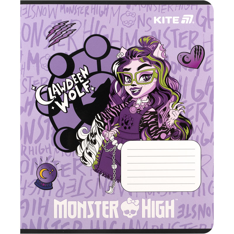 Тетрадь 12 лист., кл., софт тач + УФ лак, Monster High (MH25-232) Kite - фото 14