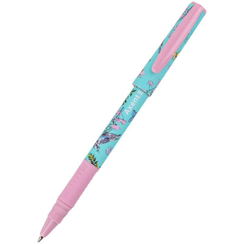 Ручка шариковая в пенале, стержень 0,5мм., син., дизайн Olga Selyshcheva, коллекция Spring, бирюз. Axent - фото 3