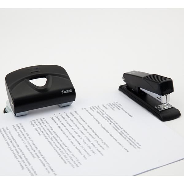 Діркопробивач на 2 отвори, до 20 аркушів Exakt-2, металевий, чорн. Axent - фото 5