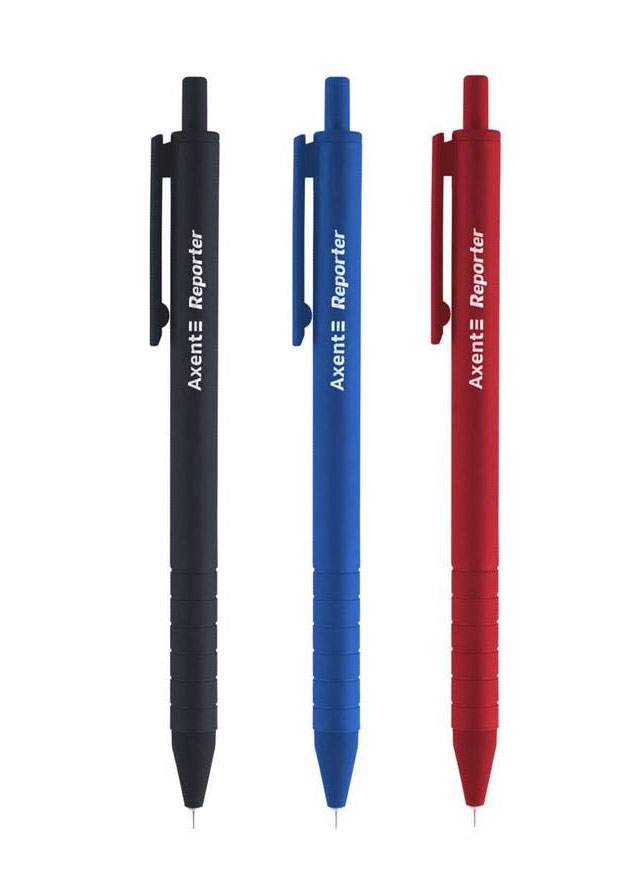 Ручка масляна автом. Reporter, корпус синій, стерж. син. Axent - фото 4
