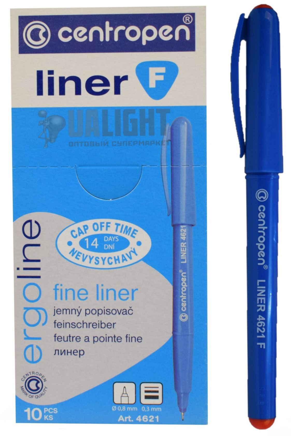 Линер Ergoline 0.3мм.(F) 4621, корпус син., стержень красн. Centropen - фото 4