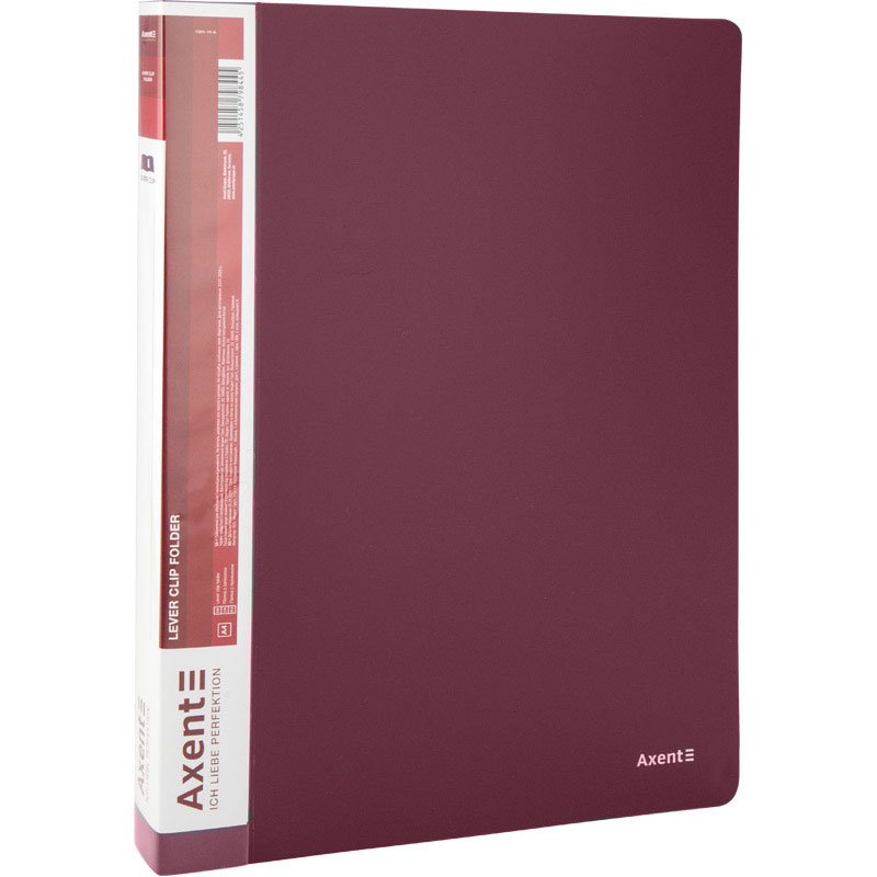 Папка зі швидкозшивачем та бічною кишенею А4, 20мм., пластик, бордо Axent - фото 4