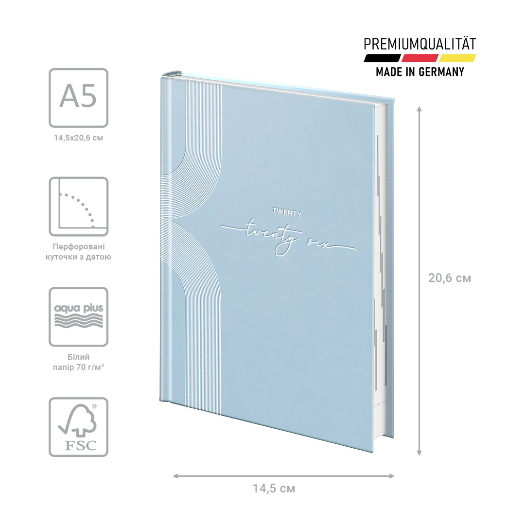 Щоденник 2026 Стандарт Torino Trend, блакитний Brunnen - фото 2