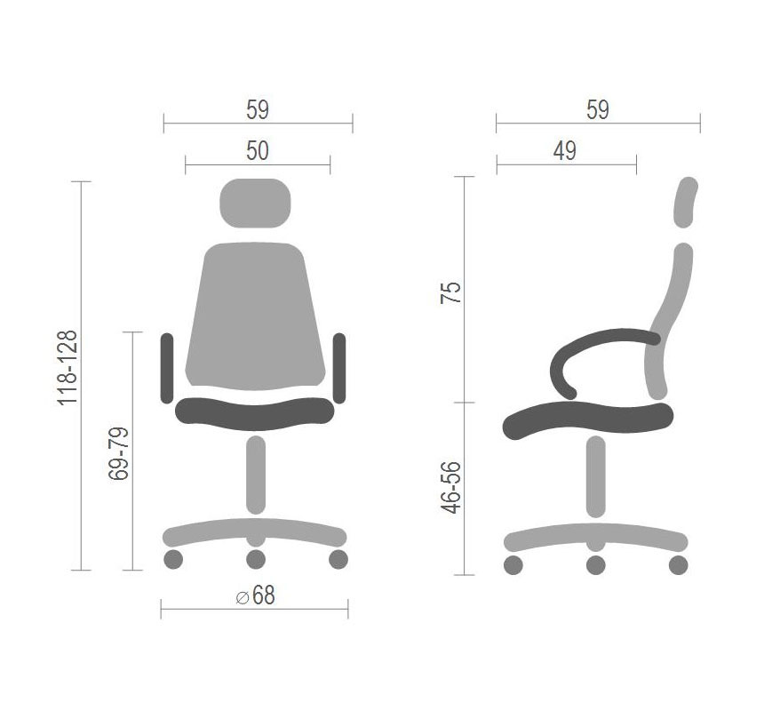 Кресло для персонала Катран CH RL(L), оранж. АКЛАС - фото 7