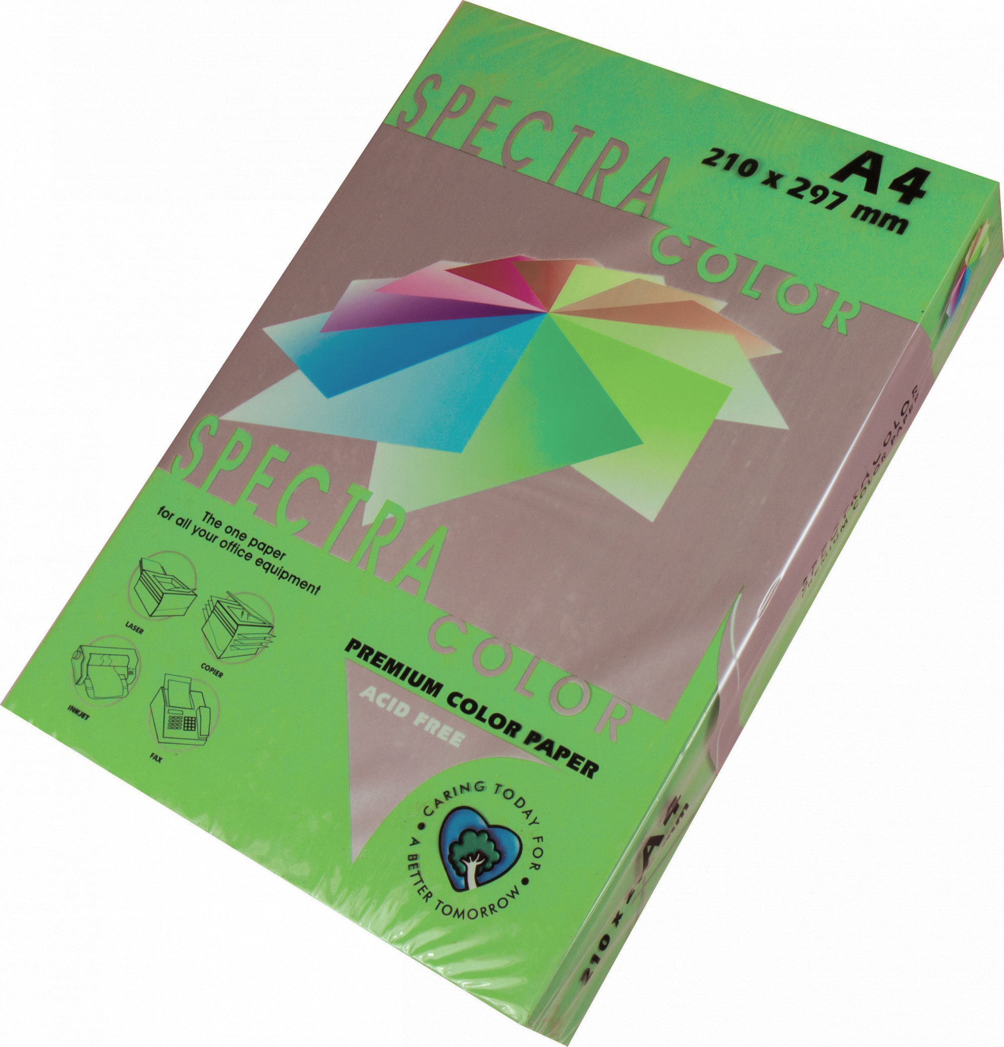 Папір кольоровий Color A4 інтенсив, 160г/м2 Parrot 230, 100арк. зелен. Spectra Color - фото 1