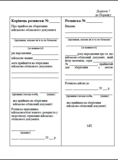 Блокнот расписок для военно-учетных документов (Прил. 7), 50 л., формат А5, мягкая облож. Украина - фото 2