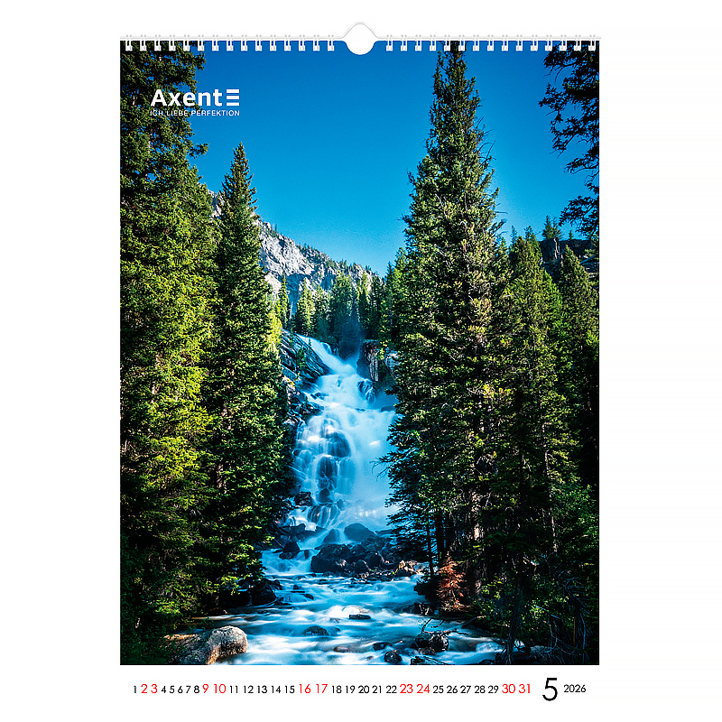 Календарь настенный 2026 г., формат А3 (297*420мм.), 13листов, Waterfalls Axent - фото 12