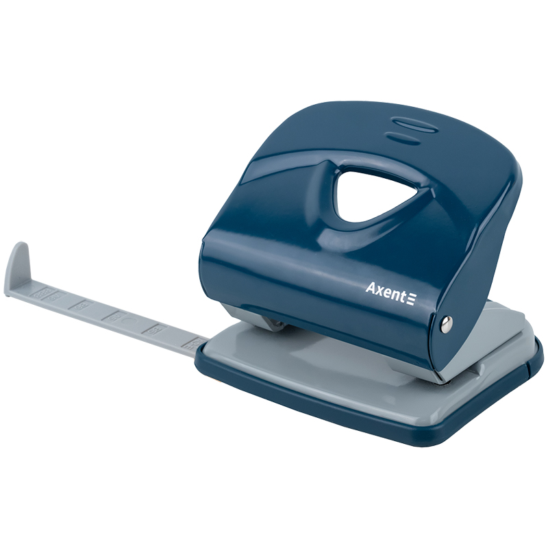 Дырокол на 2 отверстия, до 30 листов Exakt-2 Earth colors, металлический, синий Axent - фото 3