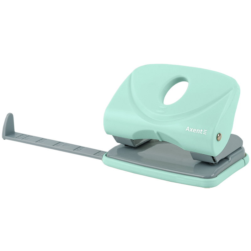 Діркопробивач на 2 отвори, до 20 аркушів Welle-2 Pastelini, пластиковий, бірюз. Axent - фото 3