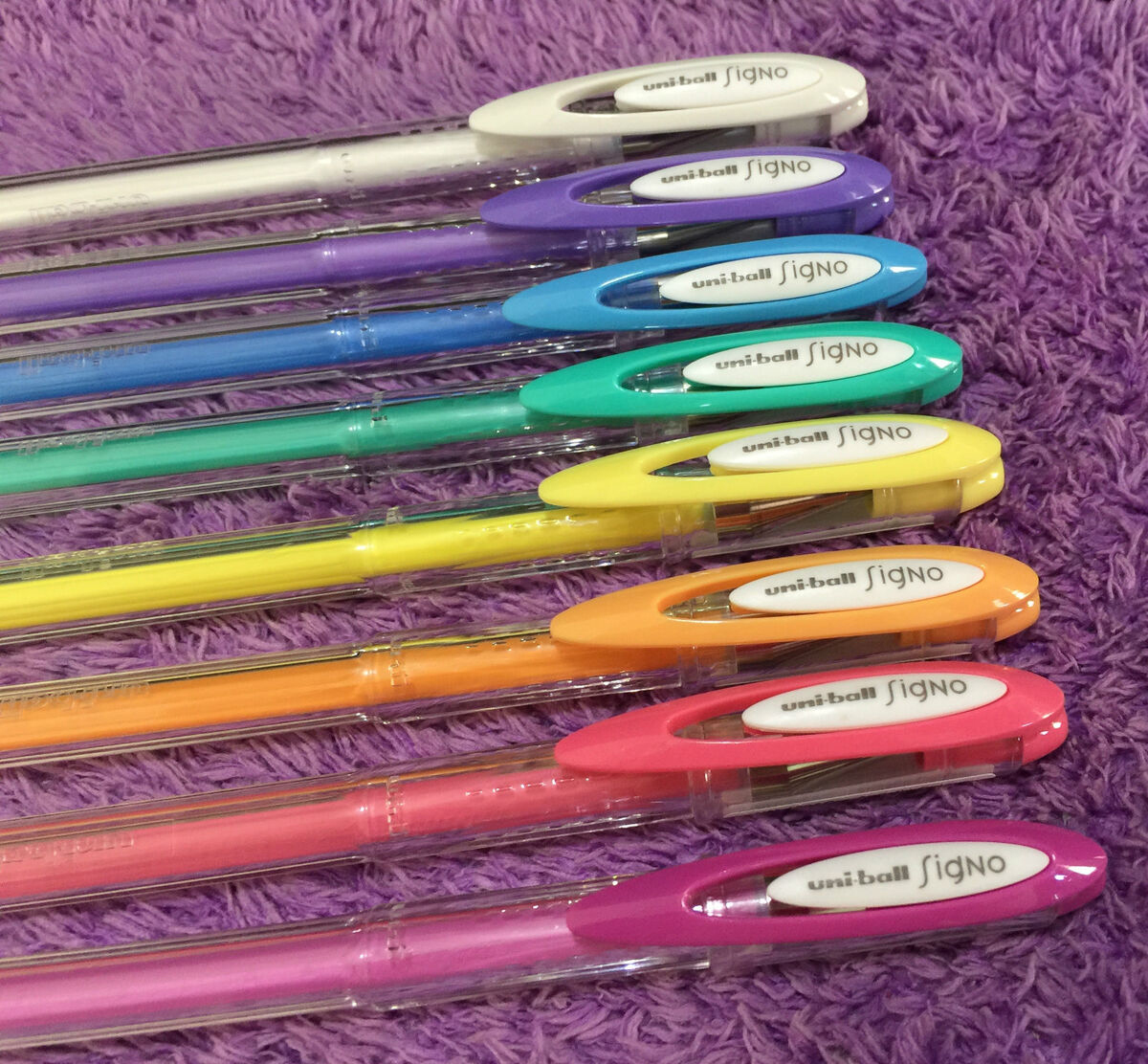 Гелевая ручка Uni-ball Signo Angelic Color, 0,7мм., корпус прозр., стержень бел. Uni - фото 5