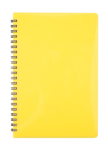 Тетрадь на спирали В5, 80л., клетка, GLOSS, пластик. обложка, желт. BuroMax - фото 1
