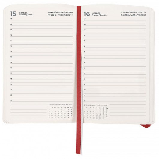 Щоденник 2026 Partner Soft Skin, 145*210, червоний Axent - фото 2