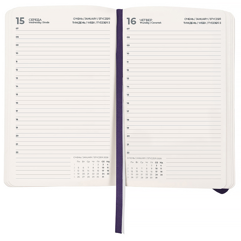 Щоденник 2026 Partner Soft Skin, 145*210, синій Axent - фото 2