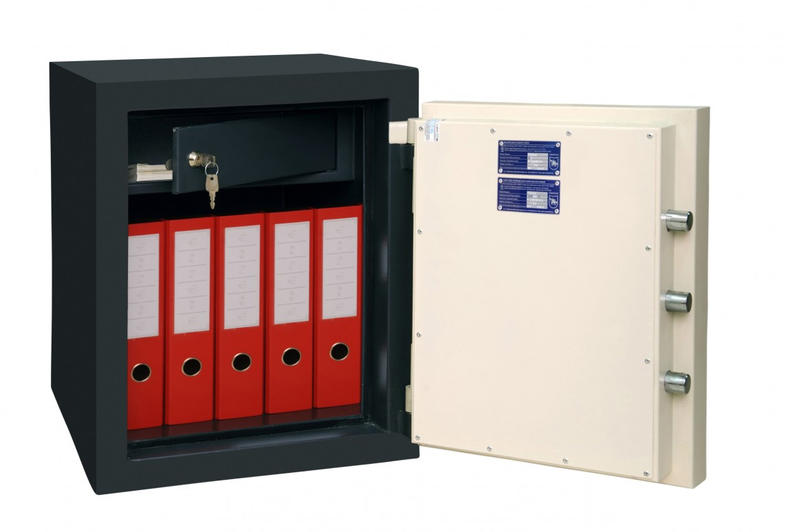 Сейф вогнестійкий  (560*445*445мм.) з ключевим сейфоввим замком, FS.57.K Griffon - фото 2