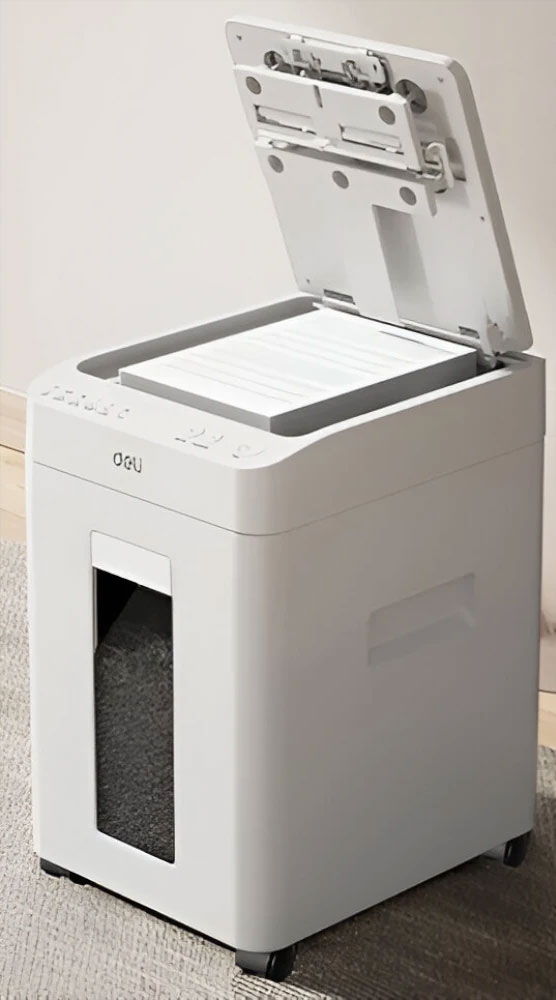 Уничтожитель документов DELI T081, AutoFeed 100 листов, резка 2*12мм., корзина 26л., класс P-5 DELI - фото 4