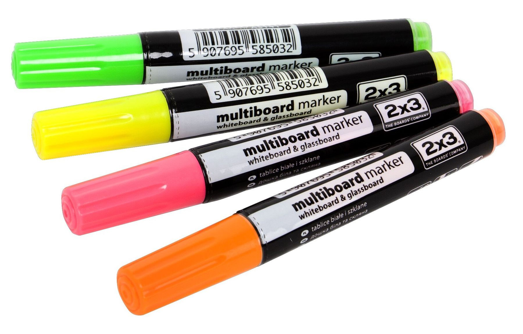 Маркер для стеклянных досок круглое острие 1,6мм., набор 4шт./уп. 2x3 - фото 1