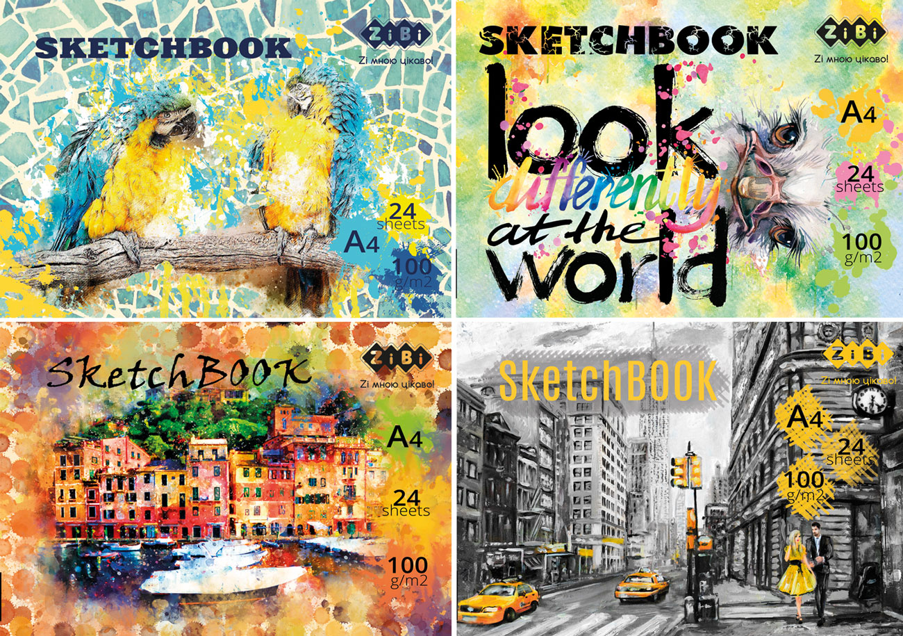 Альбом для малювання (скетчбук) А4, 24л., проклеєний, 100г/м2. ART Line ZiBi - фото 4