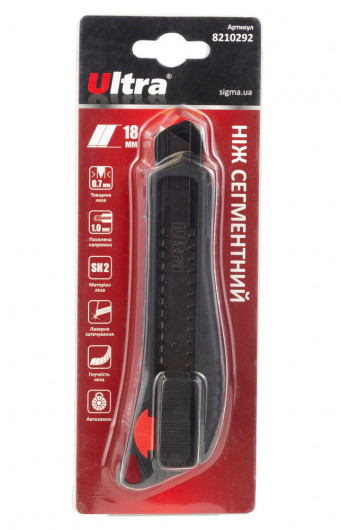 Нож сегментный большой 18мм., метал. направляющая, автомат. фиксатор ULTRA - фото 9