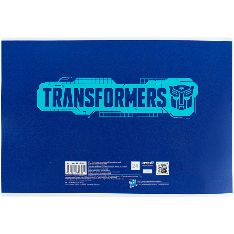 Зошит для малювання, 24 арк., скоба, гібр. лак + УФ лак, Transformers (TF25-242) Kite - фото 10