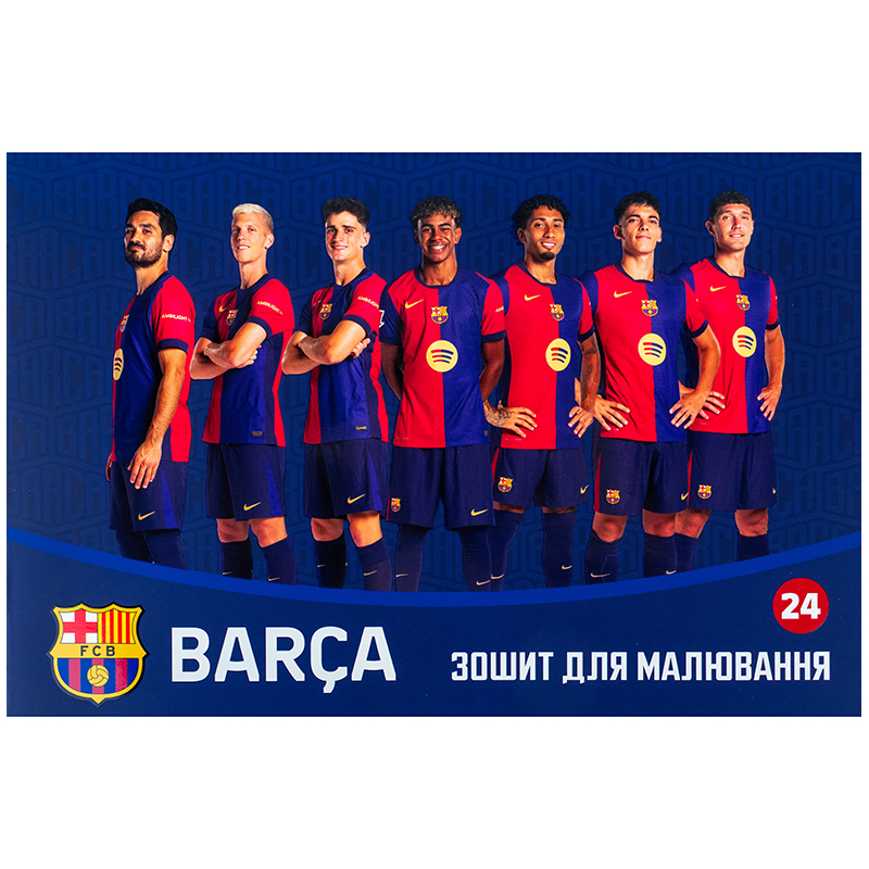 Зошит для малювання, 24 арк., скоба, софт тач + УФ лак, FC Barcelona (BC25-242) Kite - фото 10