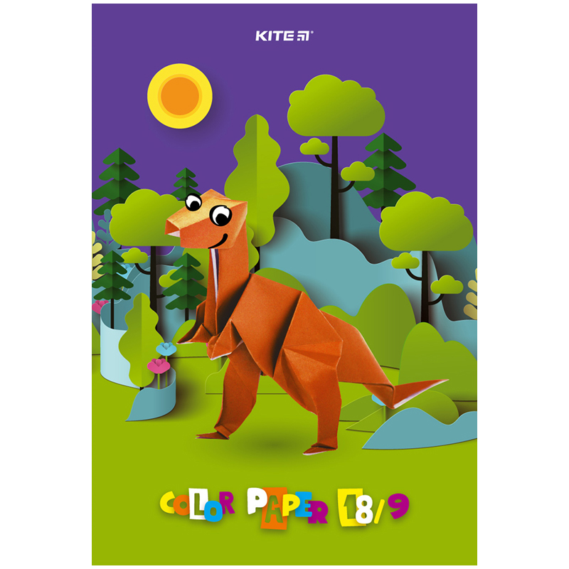 Папір кольоровий одностор.  А4 (18 арк/ 9 кол), скоба, Kite Kite - фото 4