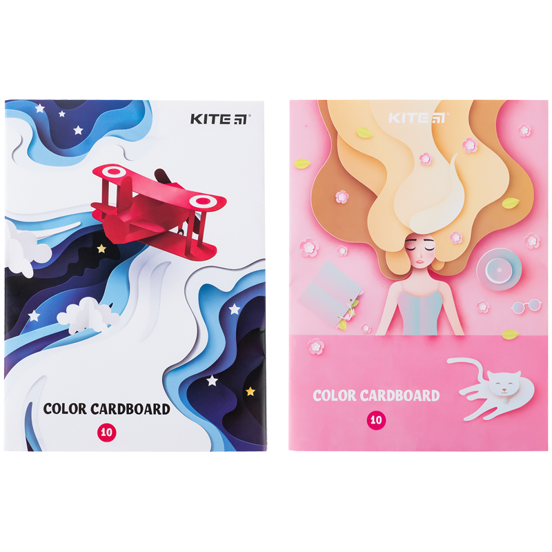 Картон цветной одност. А5 (10 л/ 10 цв), скоба, Kite Kite - фото 5