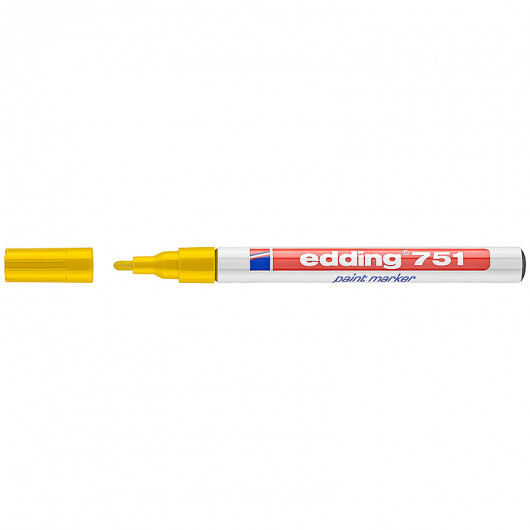 Маркер термостійкий лаковий для будь яких поверхонь Paint e-751 1-2 мм круглий, жовт. Edding - фото 4