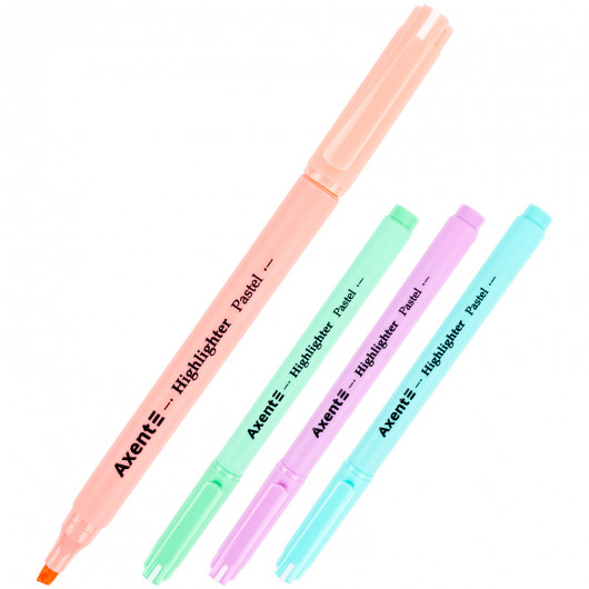 Маркер текстовий Highlighter Pastel 2533-A, 2-4 мм кл., набір з 4-х. Axent - фото 5