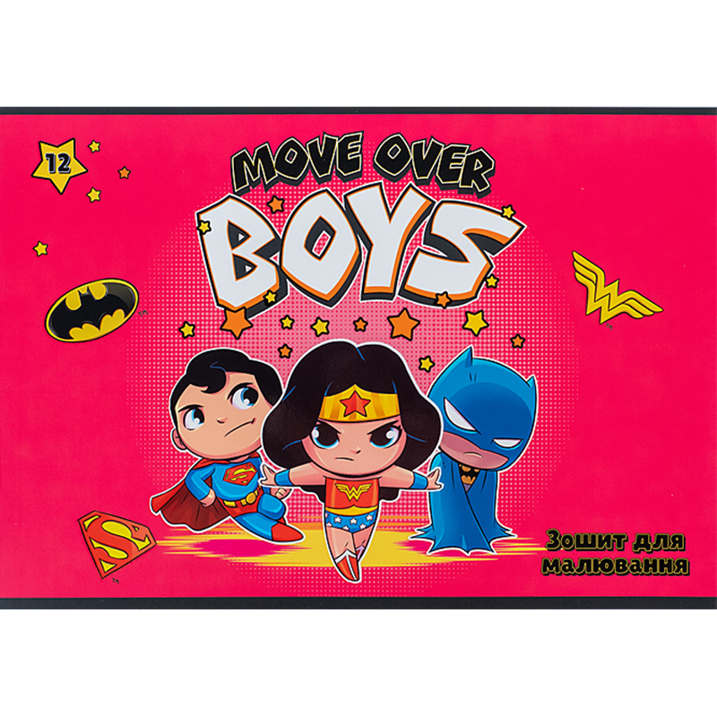 Зошит для малювання, 12 арк., скоба, софт тач + УФ лак, «DC Comics» Kite - фото 8
