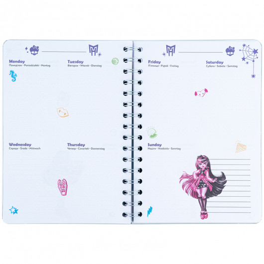 Щоденник на спіралі, тверда обкладинка, Monster High (MH25-438) Kite - фото 9