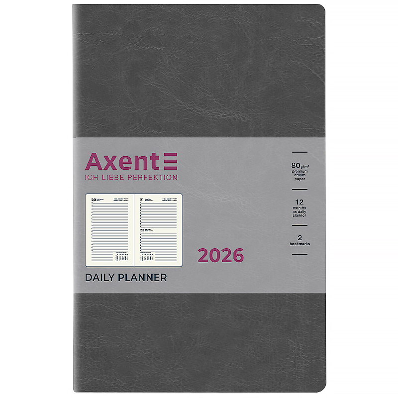 Ежедневник  2026 Partner City Soft, 145*210, серый Axent - фото 4