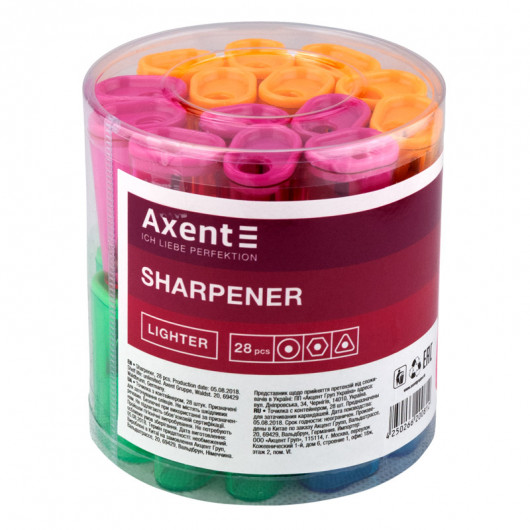 Точилка с контейнером Lighter, 1155-А, ассорти Axent - фото 6