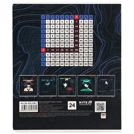 Тетрадь 24 лист., кл., гибр. лак + УФ лак, Kite Anime (K25-238-1) Kite - фото 21