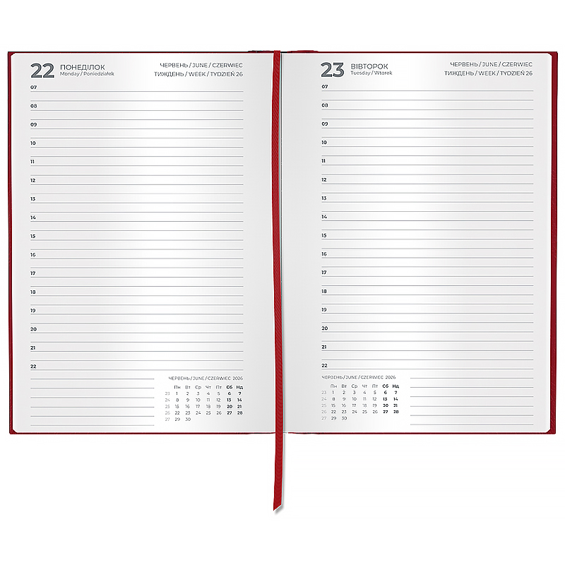Щоденник 2026 Classic City, 145*210, з/т бордовий Axent - фото 3