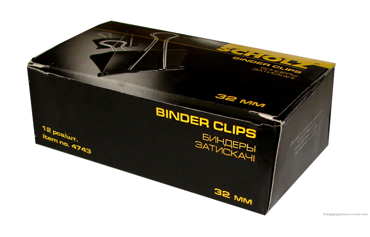 Зажим-біндер 32мм 12шт/уп., чорн. Scholz - фото 2