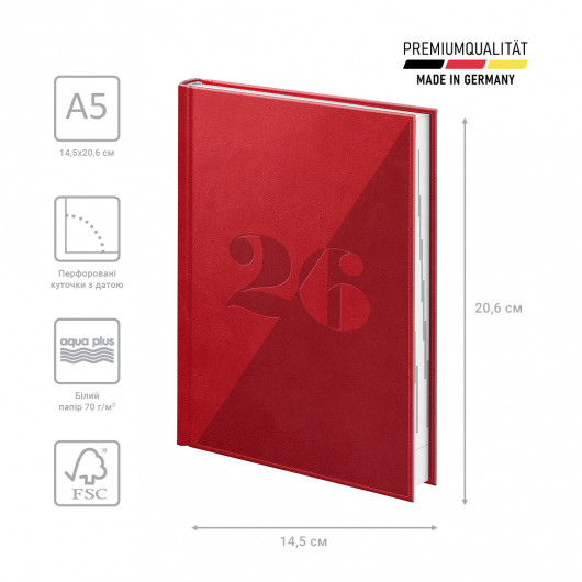 Щоденник 2026 Стандарт Torino Trend, кораловий Brunnen - фото 3