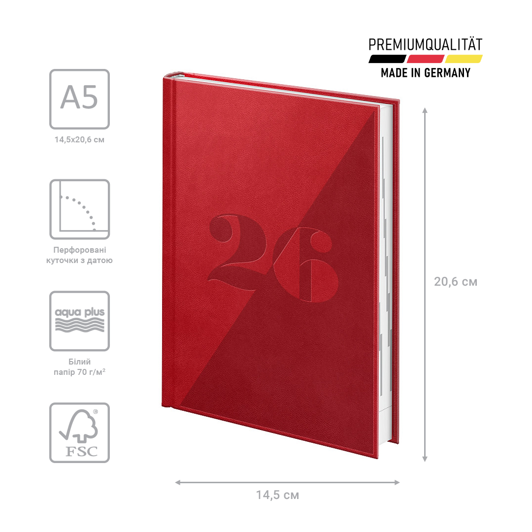 Щоденник 2026 Стандарт Torino Trend, кораловий Brunnen - фото 3