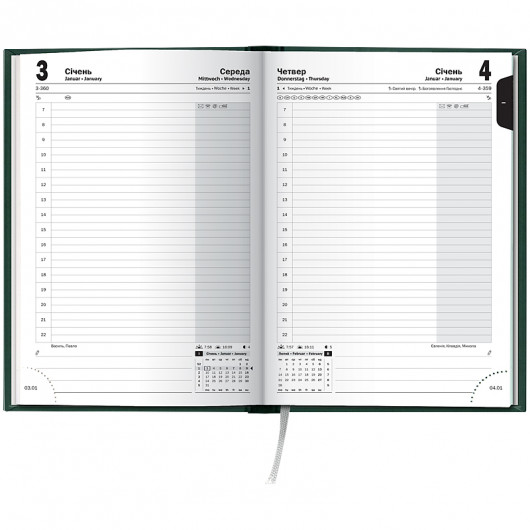 Щоденник 2026 Стандарт Torino, сліпе тиснення, зелений Brunnen - фото 3