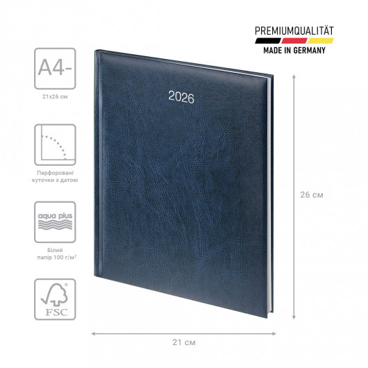 Еженедельник 2026 Бюро Miradur, серебрянное тиснение, синий Brunnen - фото 4