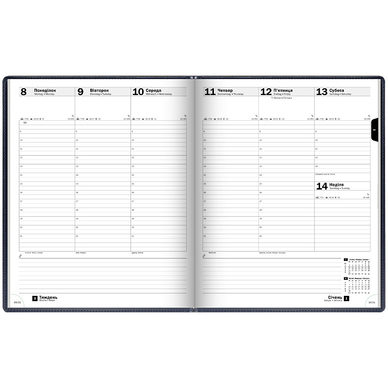 Еженедельник 2026 Бюро Soft, серебрянное тиснение, синий Brunnen - фото 4