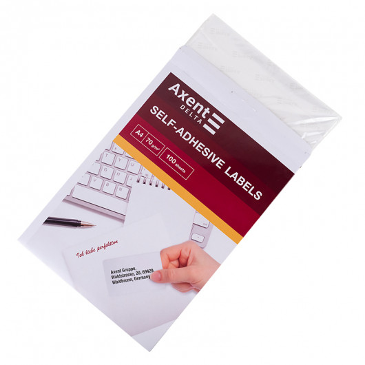 Наклейки 2шт/лист. (210X148,5мм.), 100л./уп., прямоугольные края Axent - фото 2