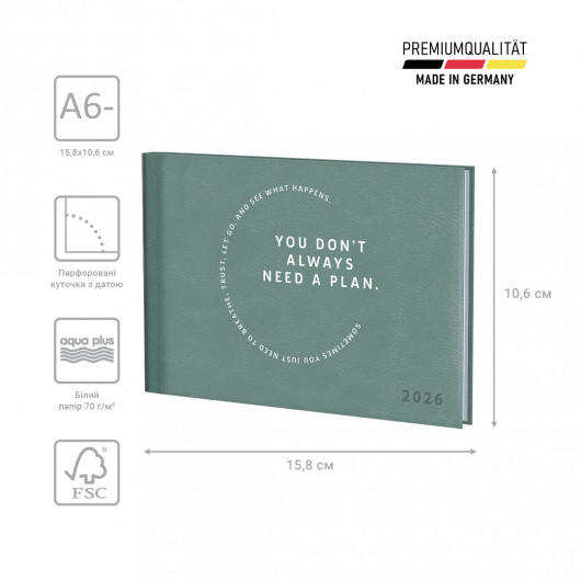 Щотижневик 2026 кишеньковий Torino Trend, бірюз. холодний Brunnen - фото 3