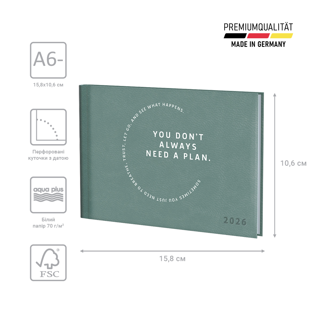 Щотижневик 2026 кишеньковий Torino Trend, бірюз. холодний Brunnen - фото 3