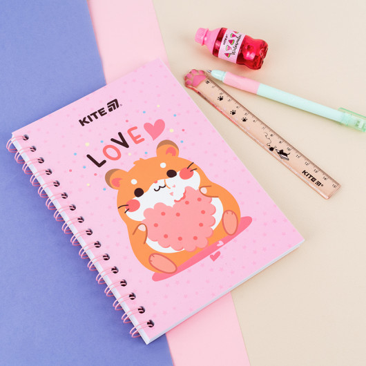 Блокнот на спирали картонная обложка, А5, 80 лист., кл., Cute 3 (K25-1911-3) Kite - фото 4